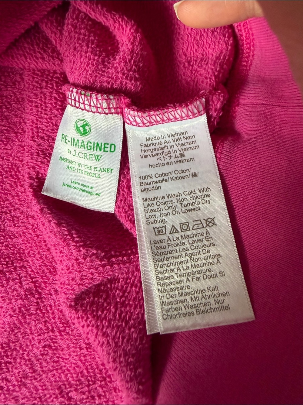 100% Cotton J.Crew 2 piece Re-imagined Hot Pink Sweatsuit - Picture 6 of 6